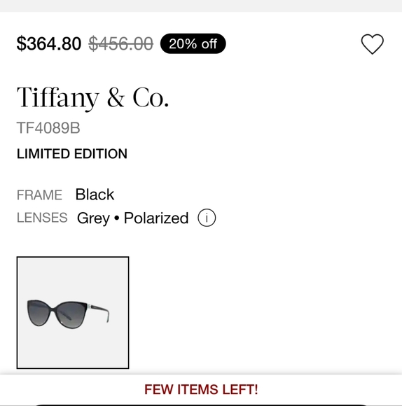 Tiffany & Co. Cat-Eye TF4089B Sunglasses - Picture 8 of 8